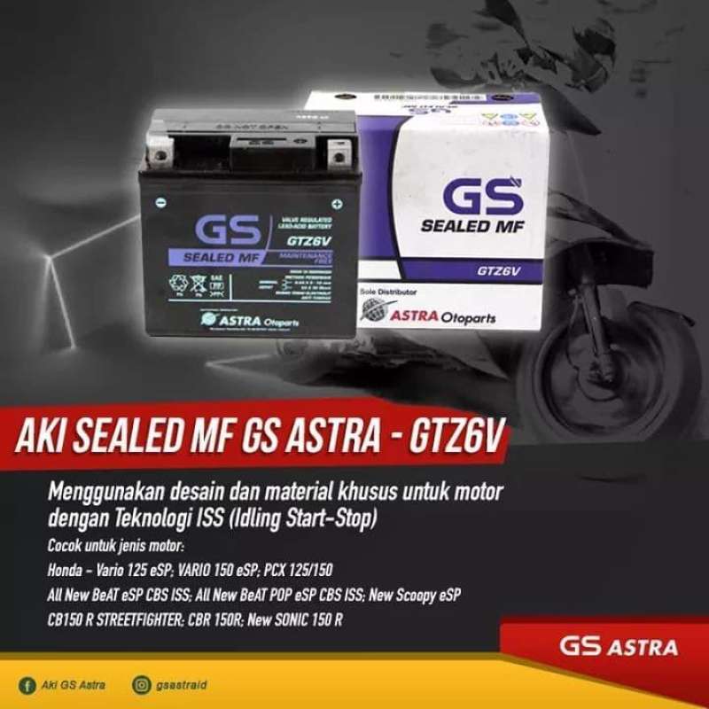 Jual Aki Motor Honda Sonic 150R Gs Astra Gtz 6V Original 100% di Seller