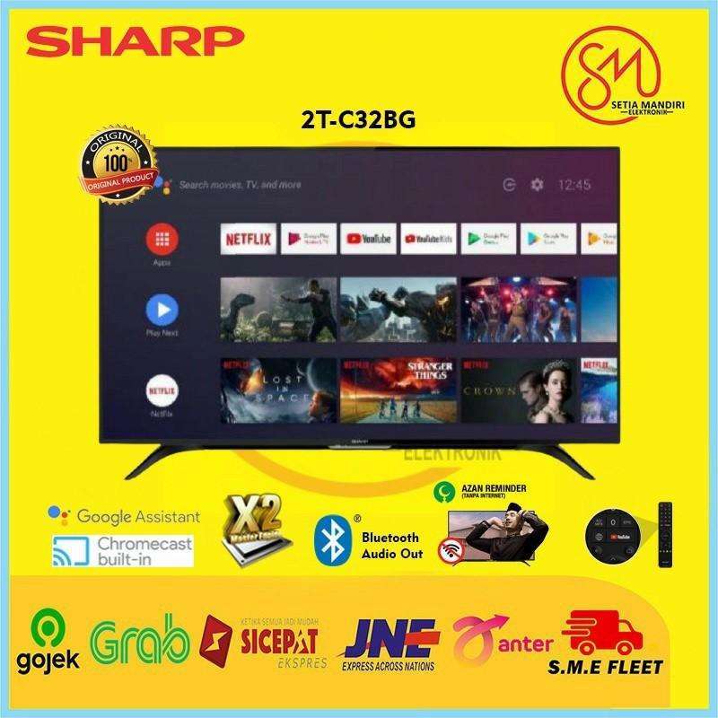 Promo Sharp 2tc32bg1i Smart Android Tv Led 32 Inch Hd Wifi Digital Dvb