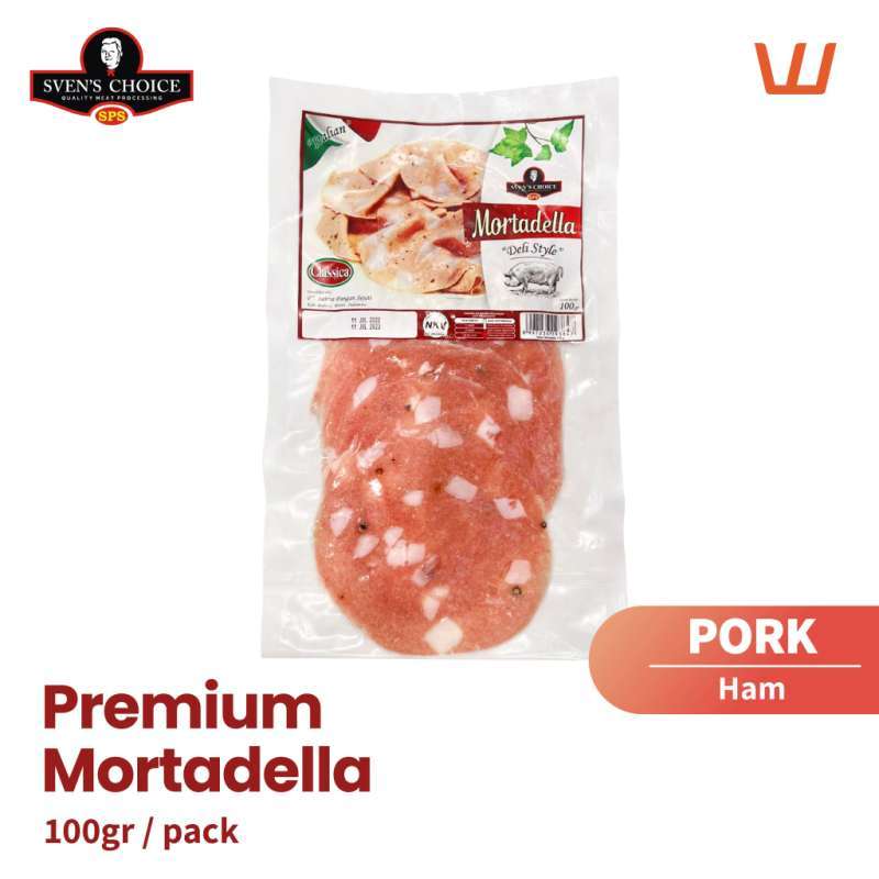 Jual Premium Italian Mortadella Pork Ham Babi 100gr Sven's Choice di