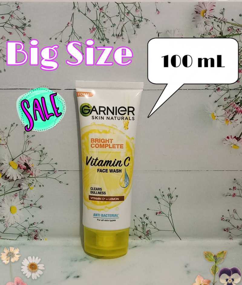 Promo Face Wash Garnier Bright Complete Vitamin C Brightening Cleanser