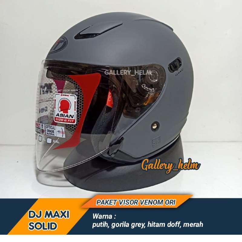 HELM KYT DJ MAXI BLACK DOP HELEM HALF FACE DOUBLE VISOR mail