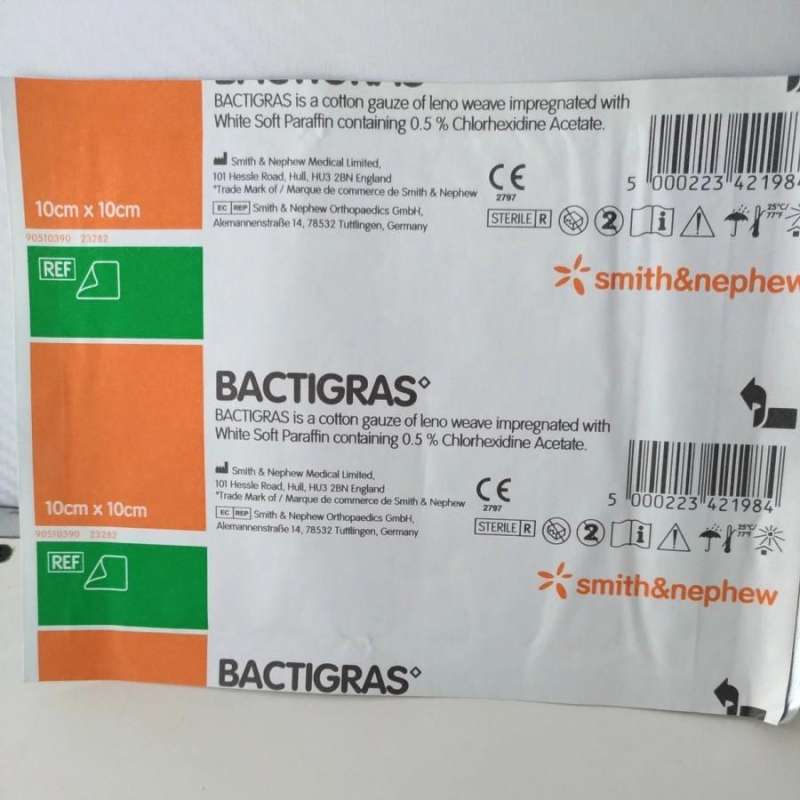 Jual BACTIGRAS 10x10cm plester dressing luka bakar, bisul + antibiotik