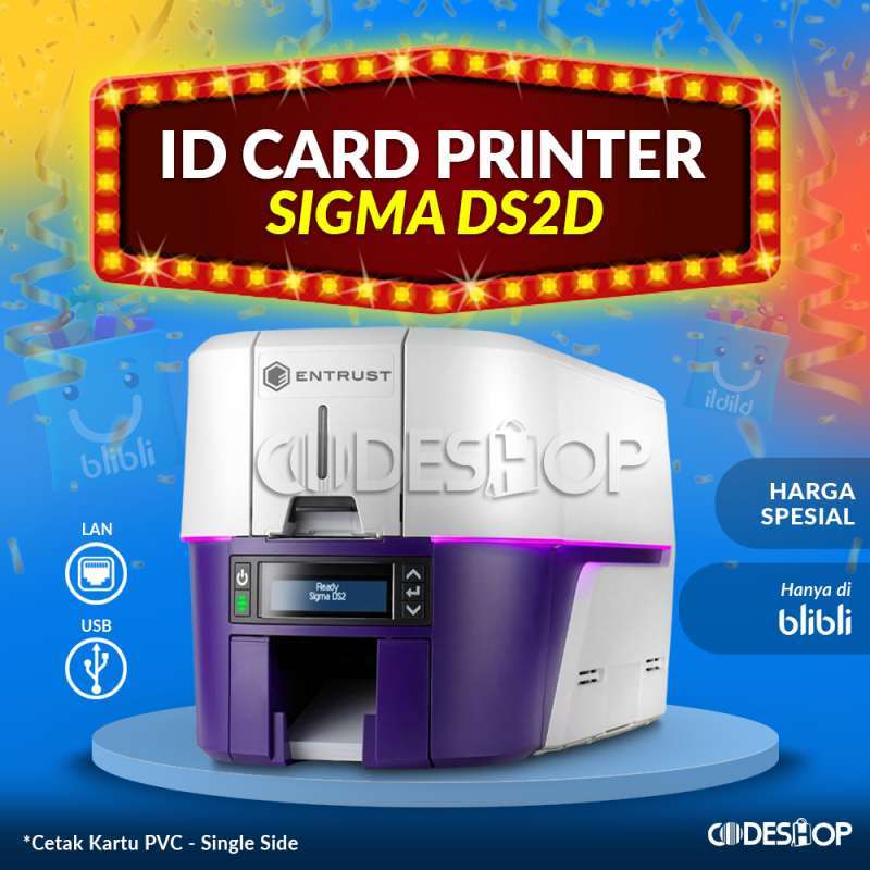 Jual Entrust Sigma DS2 ID Card Printer Cetak Kartu PVC Single Side DS 2