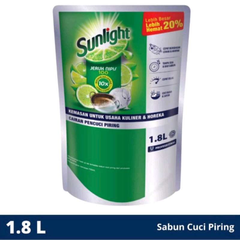 Jual Sunlight Liquid Detergent Professional 1.8L Sabun Cuci Piring di