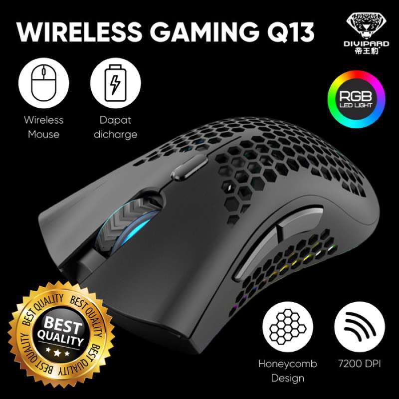 Promo Divipard Mouse Wireless Gaming Charging Honey Comb Q13 Rgb Mode ...