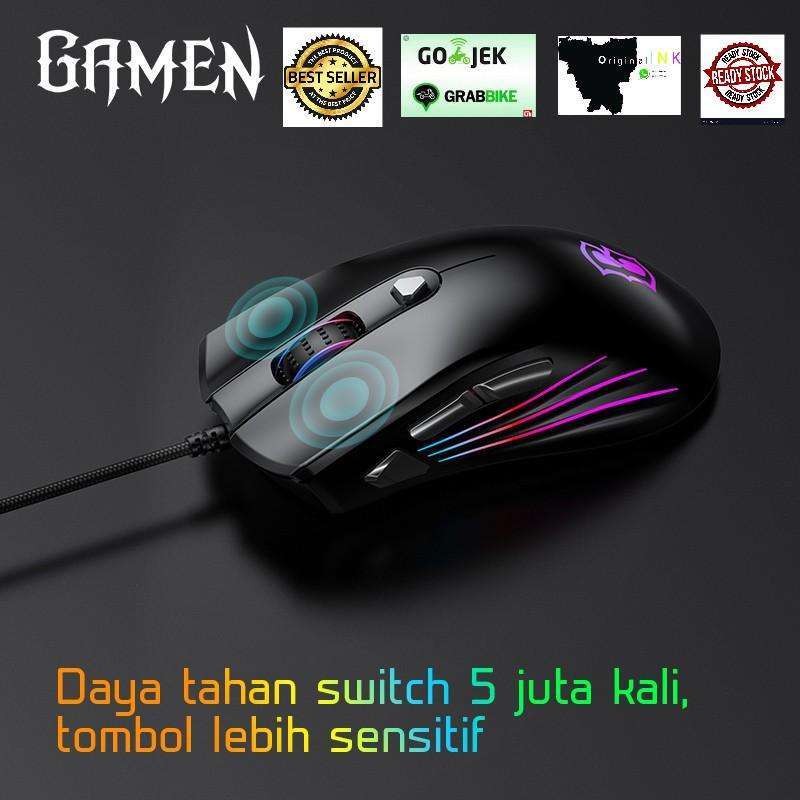 Jual Mouse Gaming Murah 6400DPI positioning technology with 6 lighting
