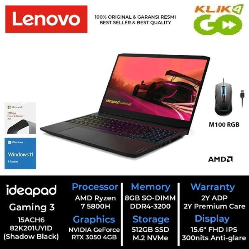 Promo LENOVO IdeaPad Gaming 3 15ACH6 - AMD Ryzen 7 5800H - RAM 8GB ...