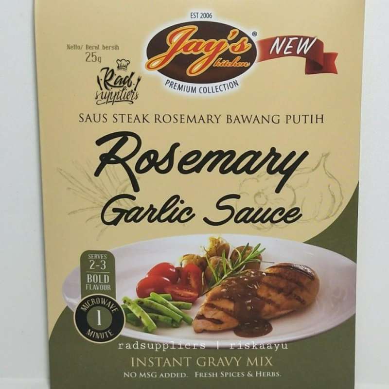 Jual Jay's Rosemary Garlic Sauce, Premium Steak Sauce, Halal, No MSG di