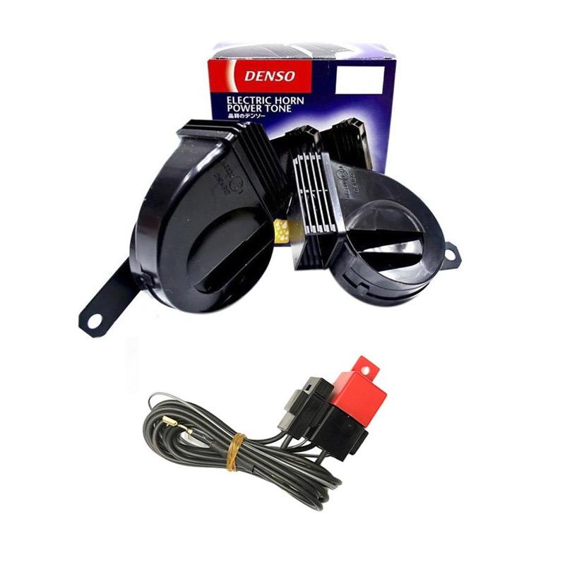 Promo Denso Set Klakson Keong Waterproof + Kabel Relay Mobil Diskon 12