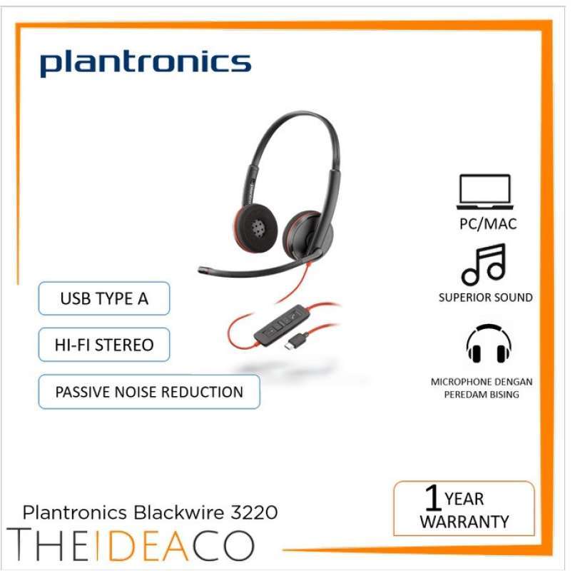Jual Plantronics Blackwire C3220 Usb Type-A Corded Stereo Headset di ...