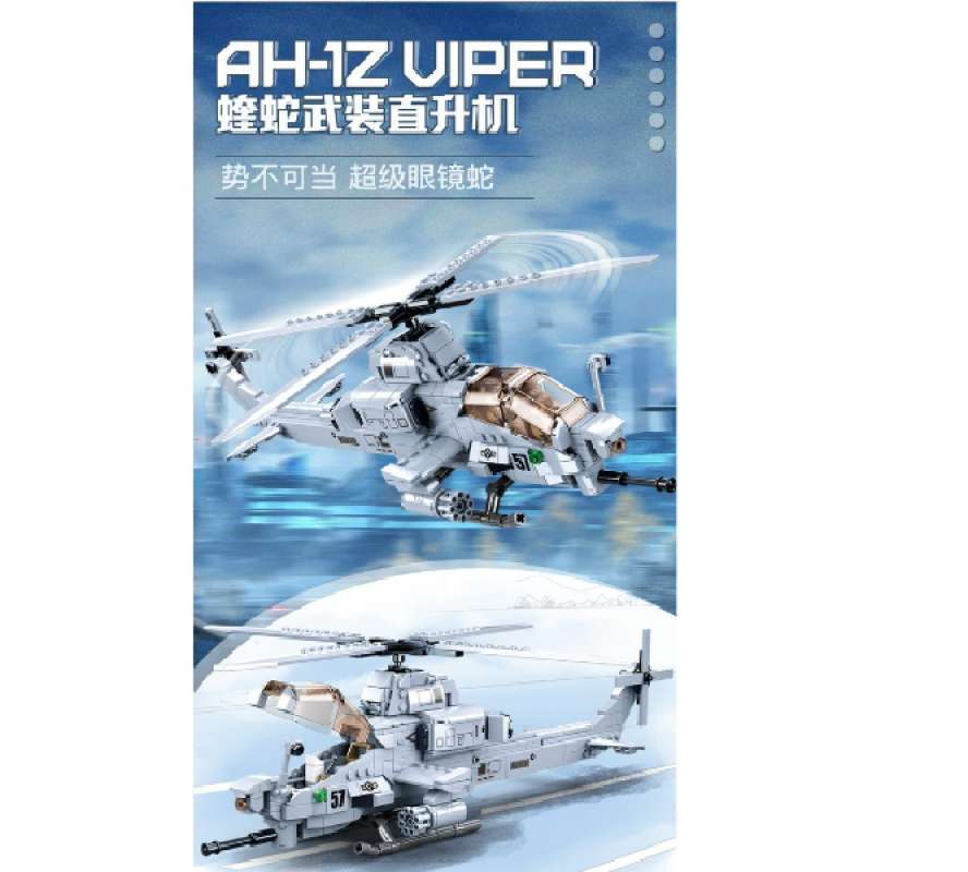 Model Bricks - Elicottero d'Attacco Ah-1z (482 Pezzi) - Costruzioni - Sluban | Get Your Fun