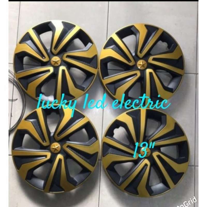 Jual cover velg veleg peleg mobil universal diameter 13 list gold type ...