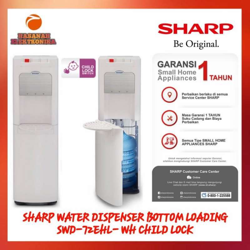 Jual SHARP WATER DISPENSER BOTTOM LOADING SWD72EHL WH WHITE CHILD