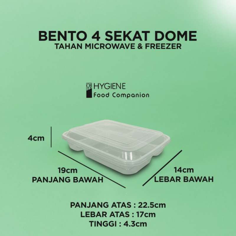Jual Thinwall Bento 4 Sekat Dome / Food Container Premium di Seller