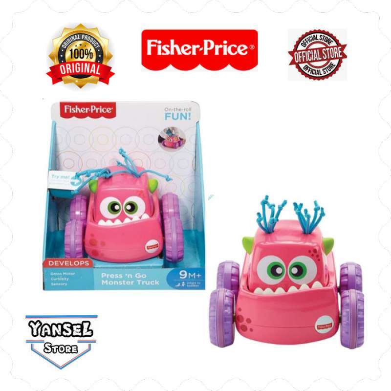 Promo Fisher Price Press N Go Monster Truck Pink Mainan Mobil Anak