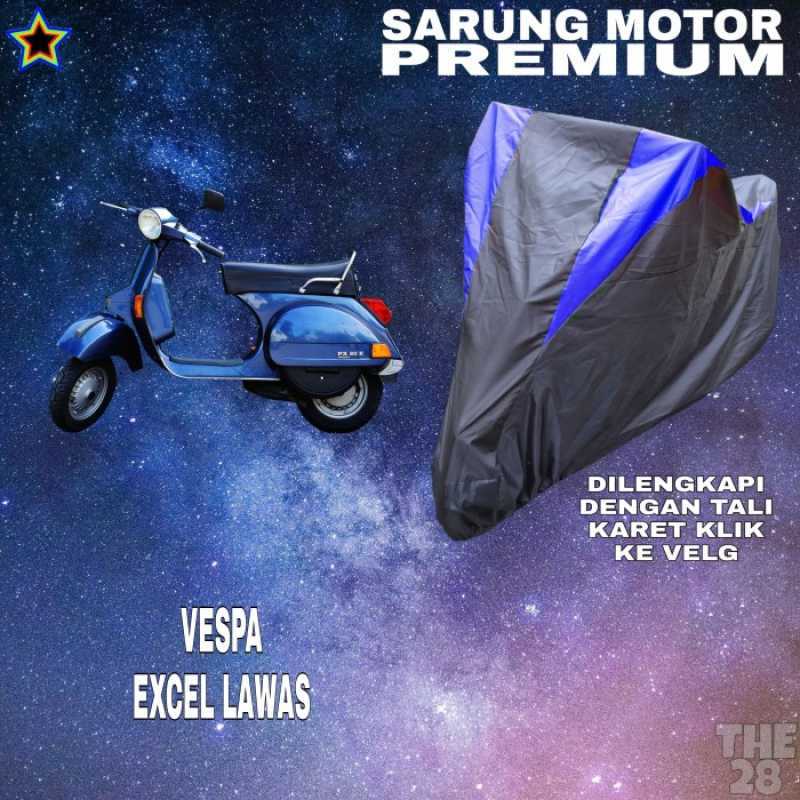 Promo Sarung Motor VESPA EXCEL LAWAS Hitam BIRU Body Cover Vespa