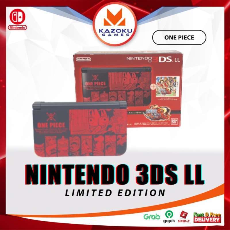 Promo PRELOVED NINTENDO 3DS XL LL ONE PIECE RED JAPAN EDITION PACK