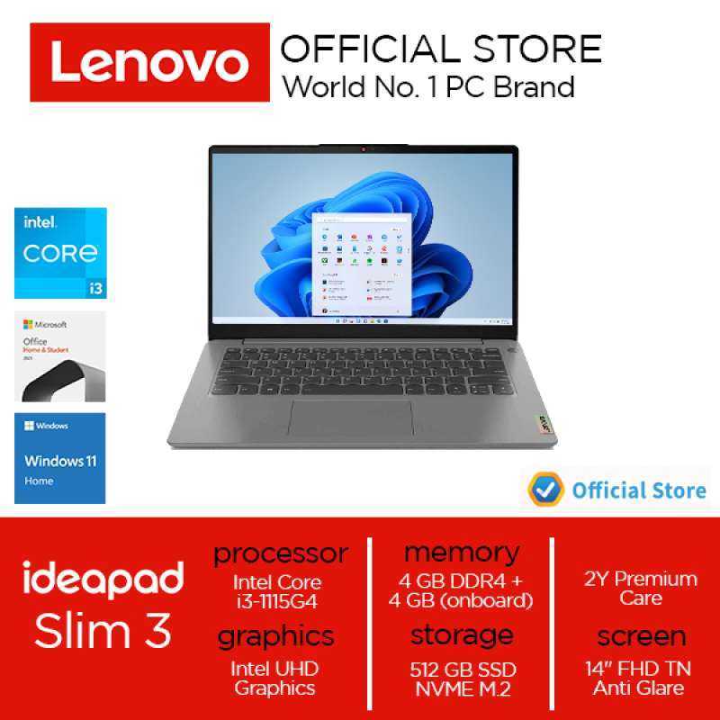 Jual Lenovo Ideapad Slim3i 14itl6 Core I3 1115g4 8gb 512ssd W11 Ohs