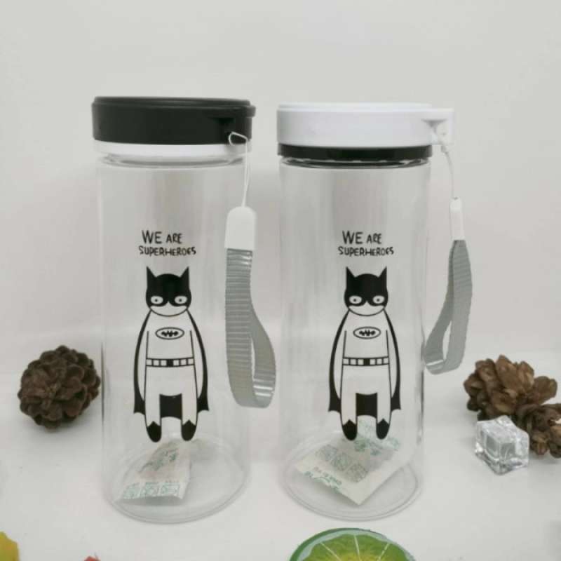 Promo Botol smile 600ml - Botol air minum lucu TIPE B87 - HITAM & PUTIH ...