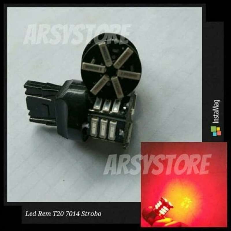 Jual Lampu REM LED T20 Brio Mobilio Calya Sigra Kedip Strobo 7014 21 ...