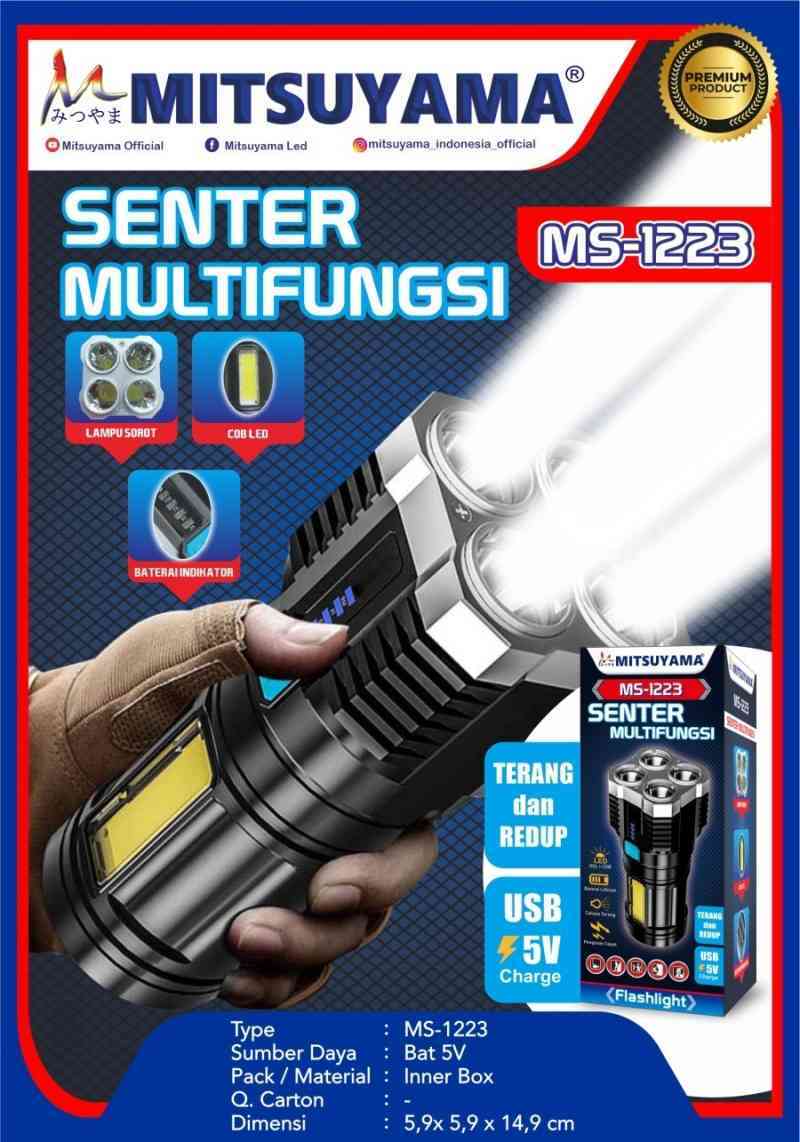 Jual SENTER TANGAN MULTIFUNGSI SOROT EMERGENCY RECHARGEABLE LED MS-1223