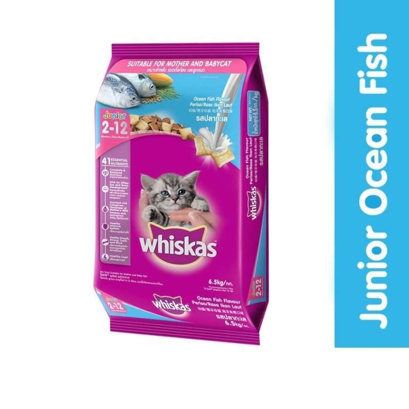 Jual Whiskas Junior Ocean Fish Milky repack 1kg Makanan Kering Kucing