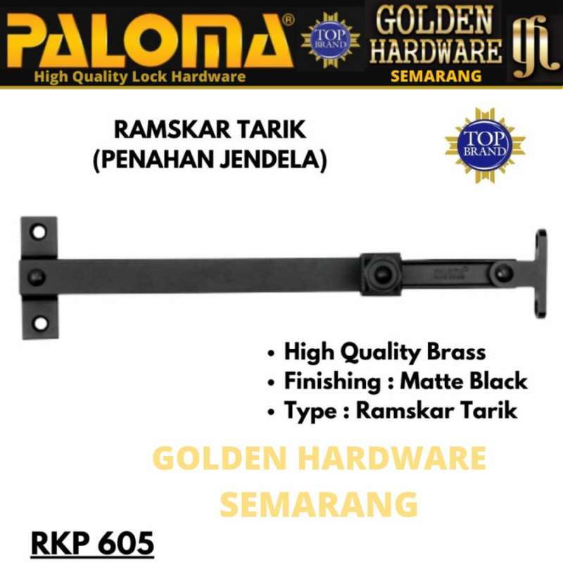 Jual Paloma Rkp 605 Ramskar Tarik Penahan Jendela Lamskar Matte Black ...
