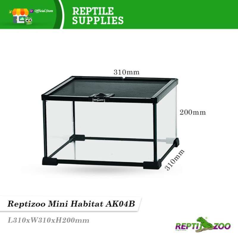 Promo Reptizoo Mini Glass Reptile Habitat Kandang Reptil Diskon 23