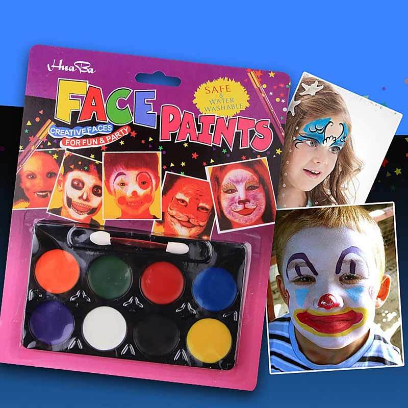 Jual Hikea Face Paint 8 Colors Set Washable Nontoxic Paints Halloween