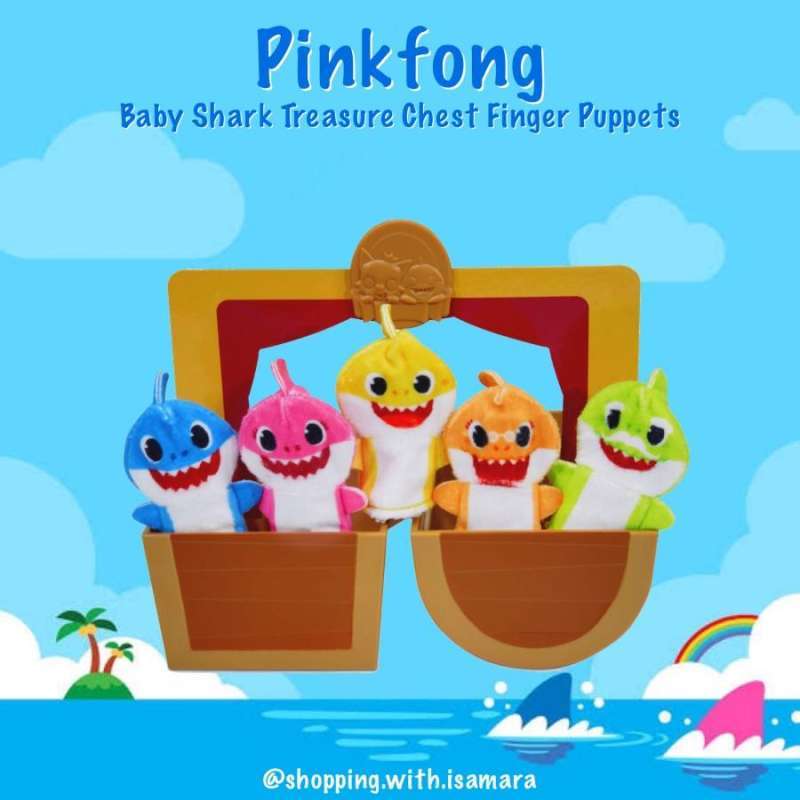 Jual Pinkfong Baby Shark Treasure Chest Finger Puppets Pop Up Playset