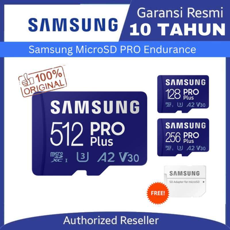 Promo Samsung Memory Card Hp Pro Plus 128gb / 256gb / 512gb Micro Sd Memori Card Kartu Sd Card