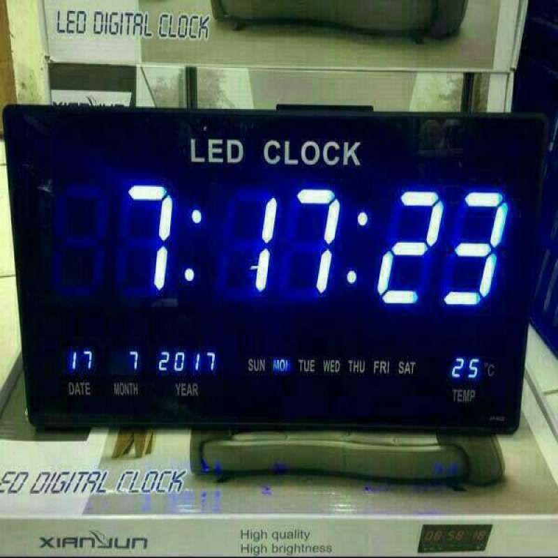 Promo Jam Digital Dinding Led Xy4622 Warna Biru Diskon 15 di Seller