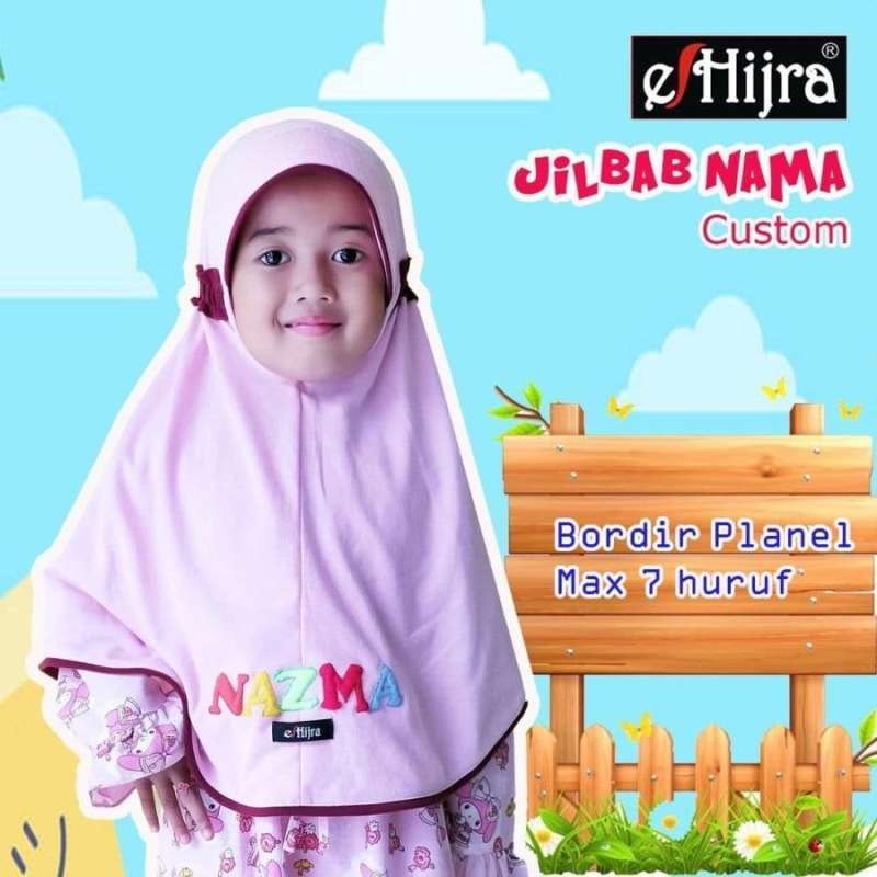 Jual jilbab anak pakai nama sendiri Size M Biru di Seller Omatho
