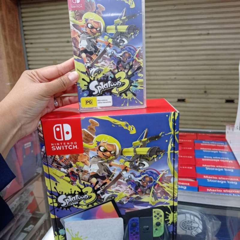 Jual nintendo switch oled splatoon 3 edition free game splatoon 3 di ...