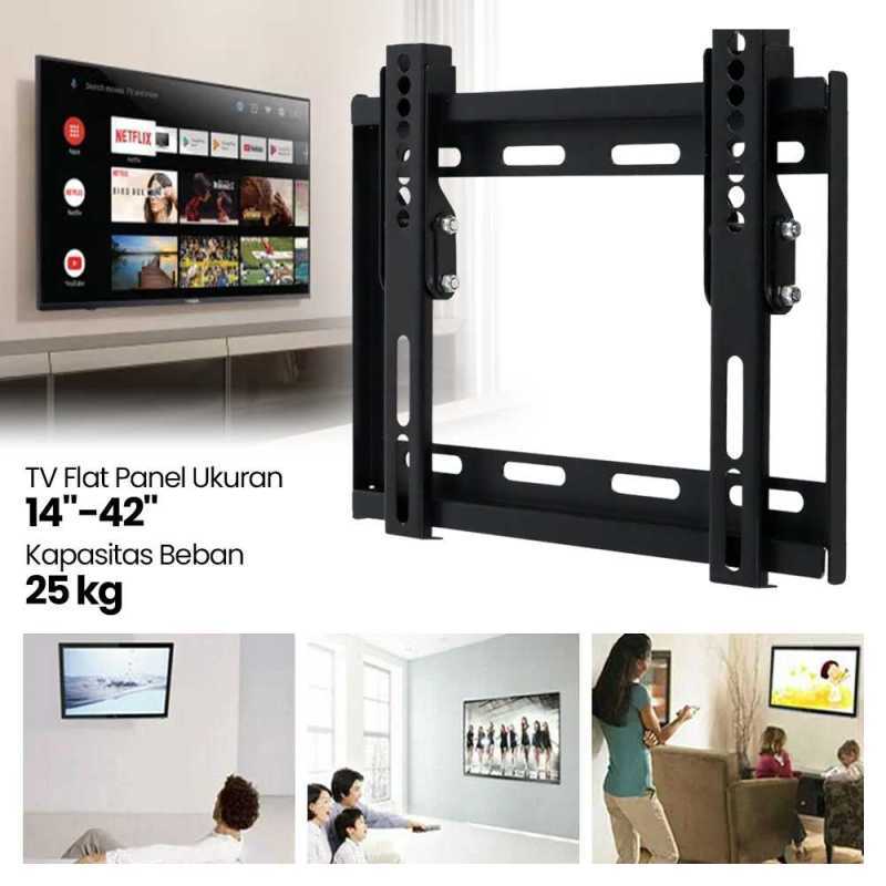 Promo GLO CNXD Bracket TV Wall Stand Mount 200 x 200 Pitch for 14-42 Inch TV Warna Hitam Diskon ...