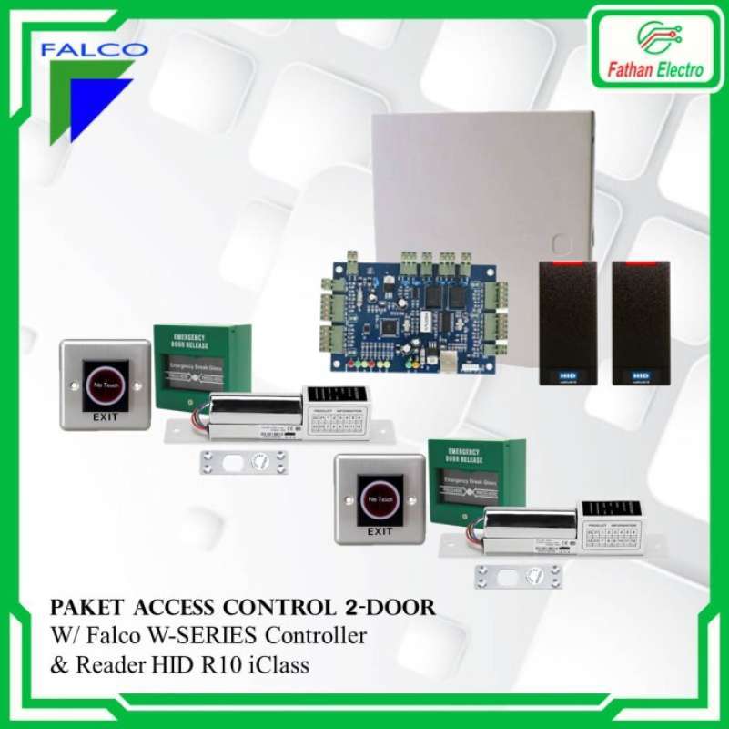 Jual Access Control Falco with Reader HID R10 Paket 2 Door Pintu