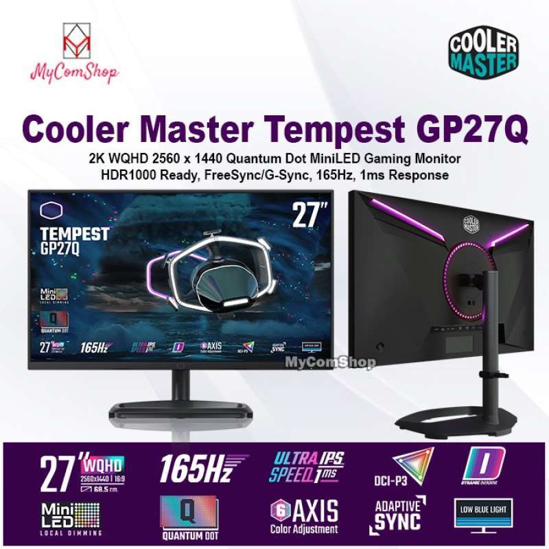 Jual Cooler Master Tempest Gp27q Quantum Dot Miniled Gaming Monitor 2k ...