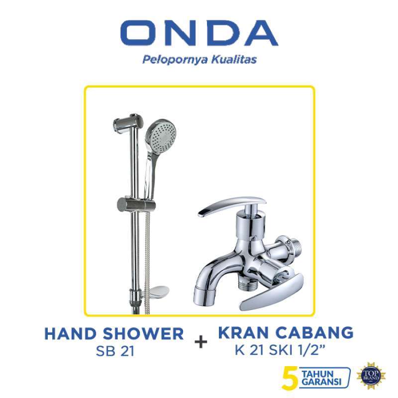 Promo PAKET LENGKAP ONDA Shower Set SB 21   Kran Cabang K 21 SKI 1/2