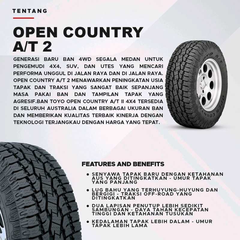 Promo Toyo Tires Open Country A/T 2 P 225 70 R16 101T Ban Mobil Panther ...