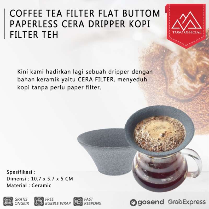 Jual CERA DRIPPER KOPI FILTER TEH | COFFEE TEA FILTER FLAT BUTTOM ...