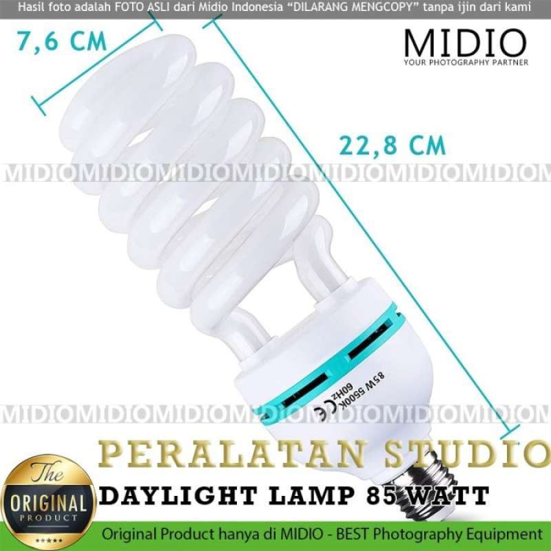Jual Lampu Studio Fotografi 5500 Kelvin (Daylight Lamp) 85watt di