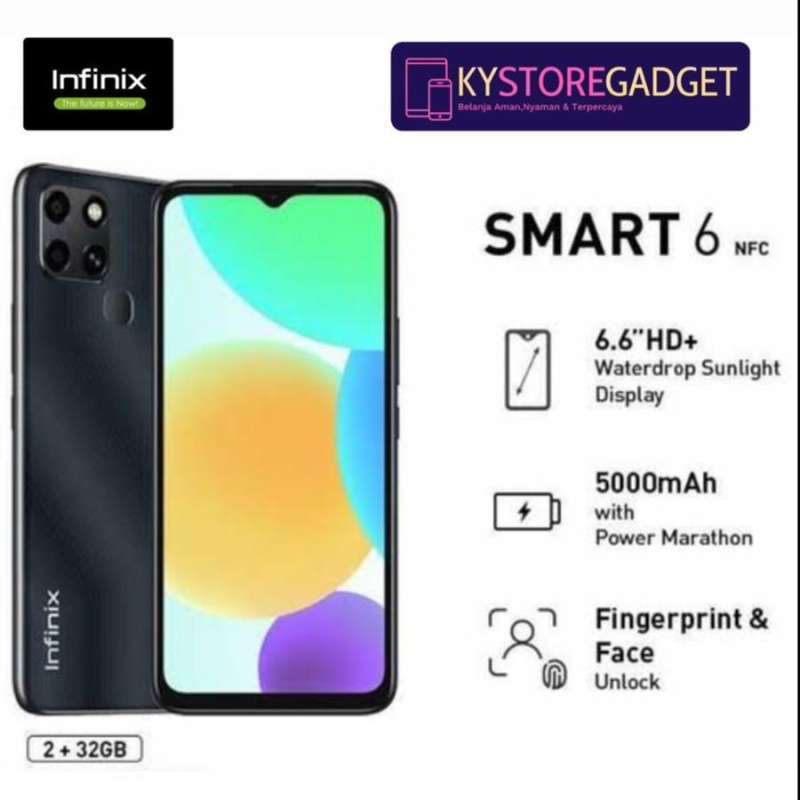 Jual Infinix Smart 6 NFC Ram 2+32GB Garansi Resmi - Sea Green di Seller ...