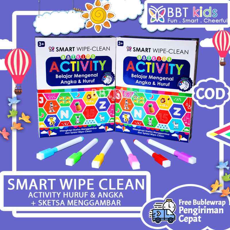 Promo WIPE AND CLEAN ACTIVITY BOOK WORKSHEET WORKBOOK PRINTABLE SPIDOL