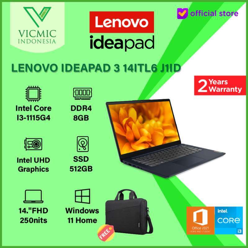 Promo Lenovo Ideapad 3 14itl6 J1id Intel I3 1115g4 8gb 512gb Ssd Fhd