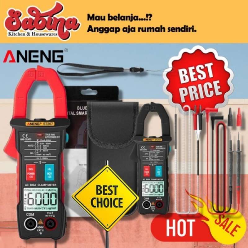 Promo Tang Amper Multimeter Voltage Tester Clamp Digital Bluetooth LCD