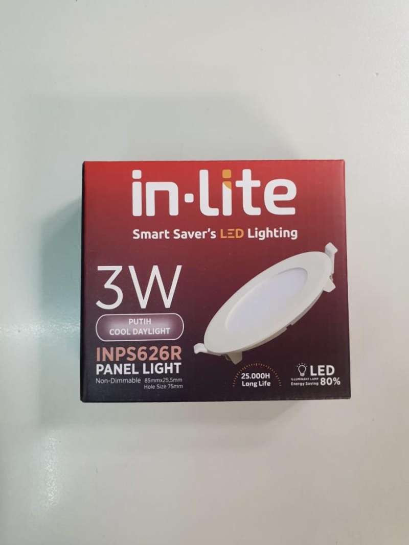 Jual Downlight Panel Inbow 3w Inlite / Bulat di Seller Gudang Lampu 10 ...