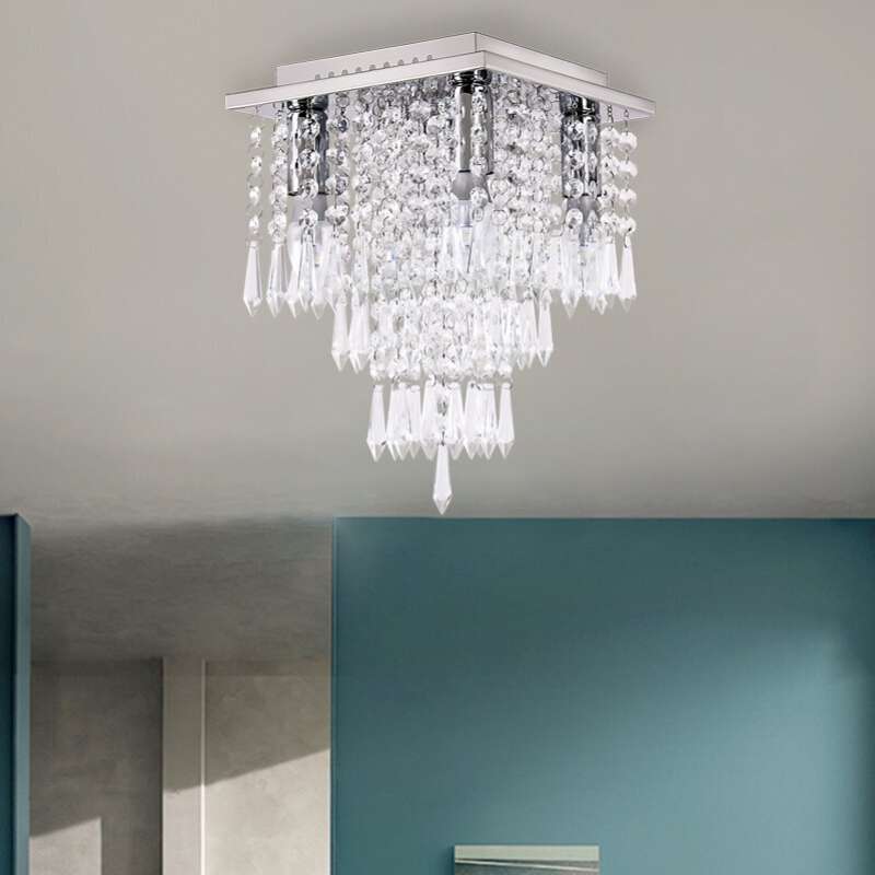 Jual Lampu Gantung Kristal Modern 4 Lampu. Lampu Plafon Kristal. Lampu