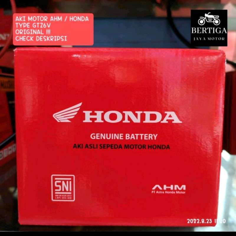 Jual AKI AHM HONDA GTZ6V ORIGINAL UNTUK MOTOR HONDA SONIC VARIO 125 150
