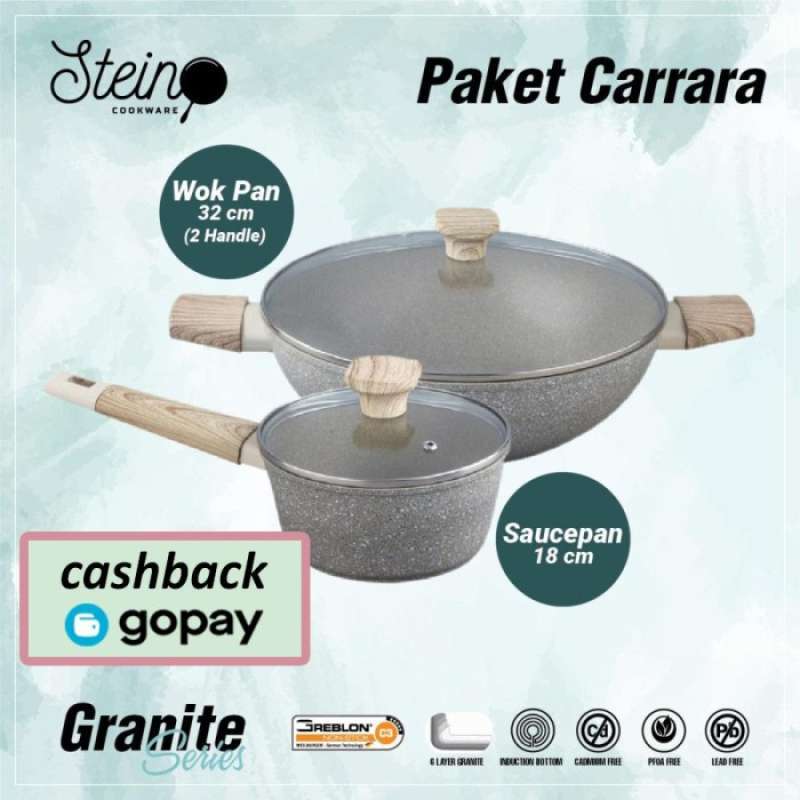 Jual Original STEIN Cookware Carrara Wok Pan and Sauce Pan Random