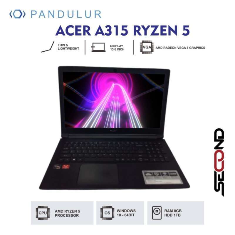 Promo LAPTOP ACER A315 RYZEN 5/ 16GB / 256ssd/ 15inch Diskon 1 di